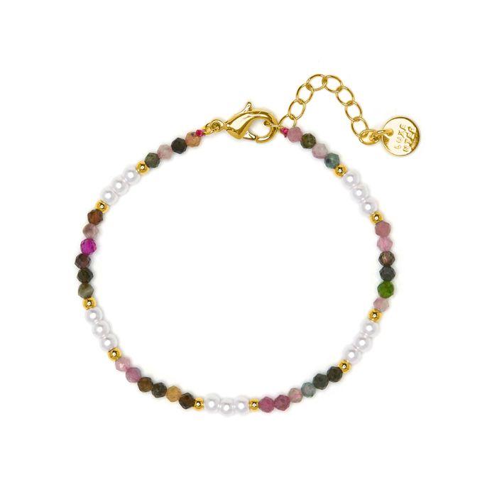 Bracelet - LUXENTER - Sury - Tourmaline multicolore - Finition or jaune 18 carats - 16–19 cm