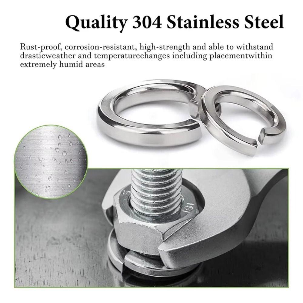 1000PCS 304 Stainless Steel Metric Split Lock Washer Set Gasket Spacer Assortment Set Industrial