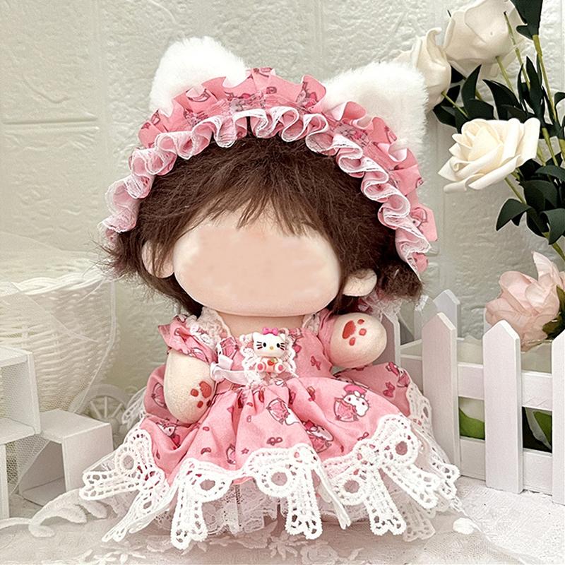 20 см хлопковая кукла, милые платья принцессы, комбинезон, футболка, плюшевая кукла, одежда, юбка с повязкой на голову, комплект платьев, аксессуары для кукол