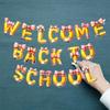 Cartoon Welcome Back To School Banner Pencil Background Hanging Flag  for Birthday Party Decor