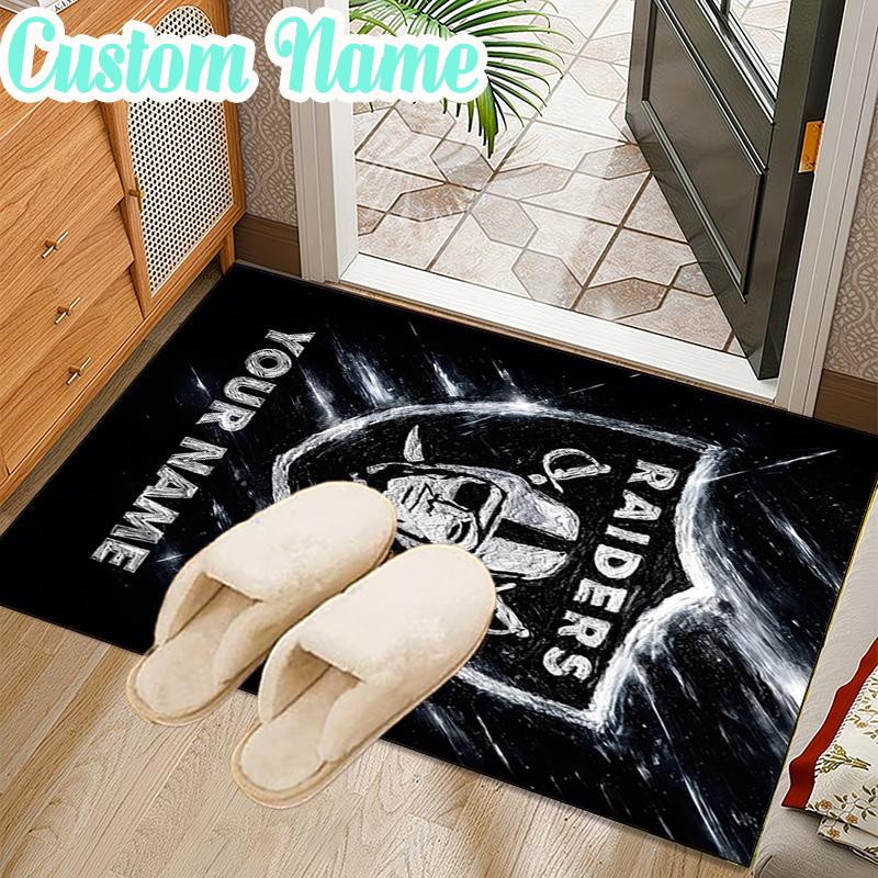Custom Name Las Vegas Raiders Design Rug Office Rug Chair Mat Non Slip Carpet Rugs for Bedrooms Dining Room Living Room Home Decor gifts