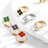 Модное кольцо с четырьмя листочками клевера не теряет цвет, регулируемое открытие света, роскошное нишевое кольцо с высоким чувством, женское кольцо с цветком