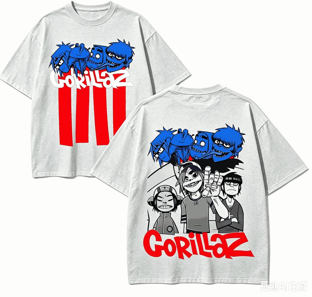 Подарочная футболка Gorillaz Мужская Женская Харадзюку Оверсайз Унисекс Короткий рукав Уличная мода высокое качество Для пар горячий товар Удобная