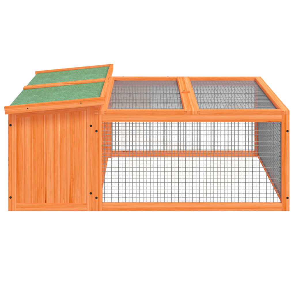 Rabbit Hutch Brown 117.5 x 97 x 47.5 cm Solid Pine Wood