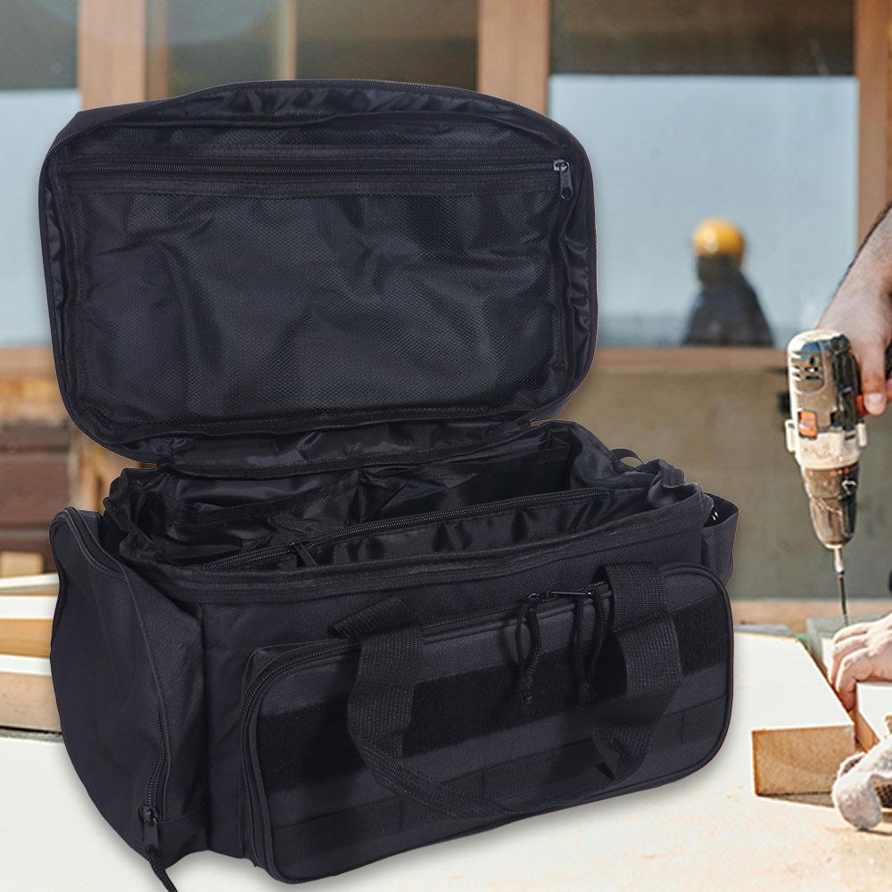 Thick Padded Base Tool Storage Bag Black Color Water Resistant Tool Bag Tool Case  For Electricians