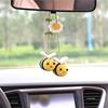 Knitted Bee Car Ornament Bee Handmade Crochet Car Ornament Woven Bee Rearview Glass Charm Car Accessories For Bee Lovers Decor