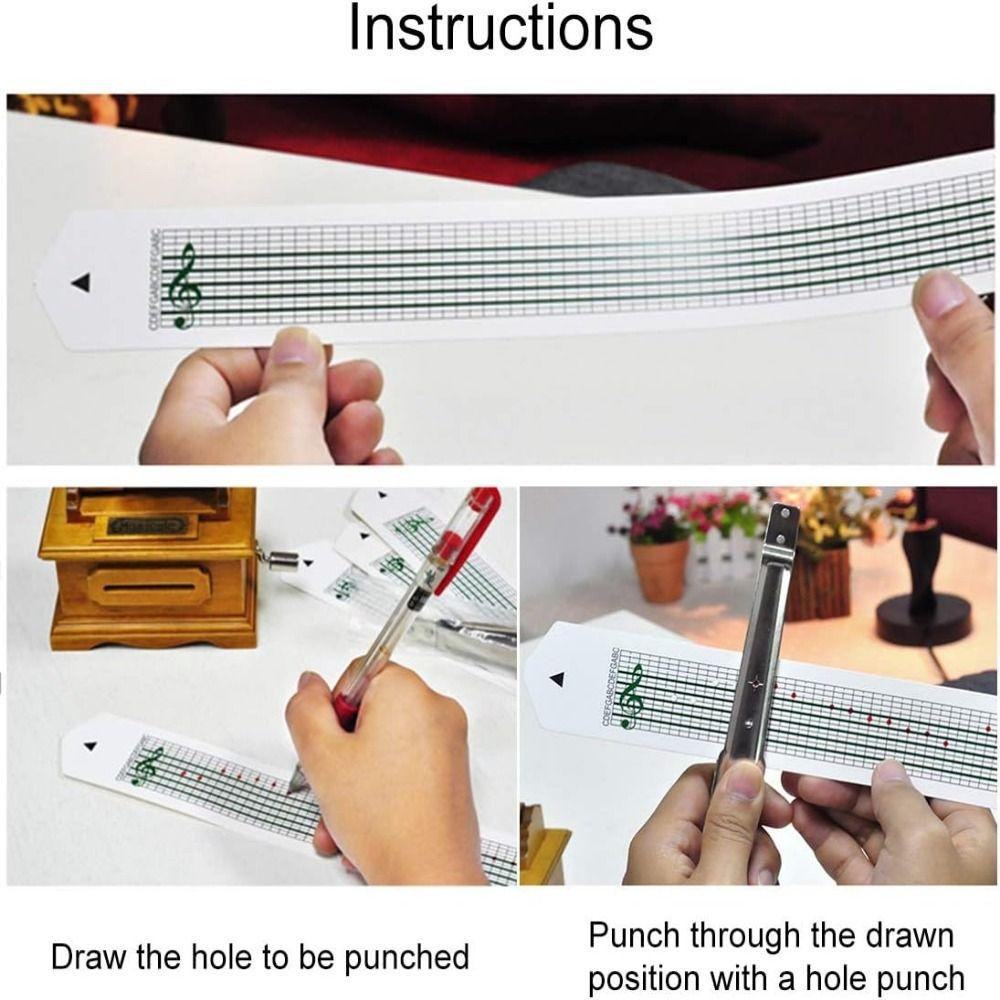 Hand Cranked Music Box Movement DIY Composing Music Paper Tape Music Box  Creative Gift