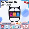 Автомобильное радио с 2 Din Android для Peugeot 206 2001-2016, автомобильный стереоэкран, мультимедийный аудиоплеер, GPS-навигация, головное устройство, авторадио