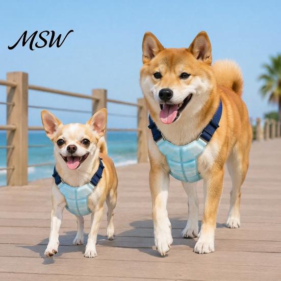 Gel Based Cooling Vest for Pets Dog Vest, Breathable Coat with Ice Packs, Jacket Hot Weather Summer Pet Large Medium Small Dogs Harness