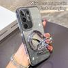 KEYSION Магнитный чехол для телефона с блестками и драгоценностями для Samsung Galaxy S25 Ultra 5G S24+ Plus S23 FE Чехол-подставка с зеркалом для макияжа Противоударный чехол