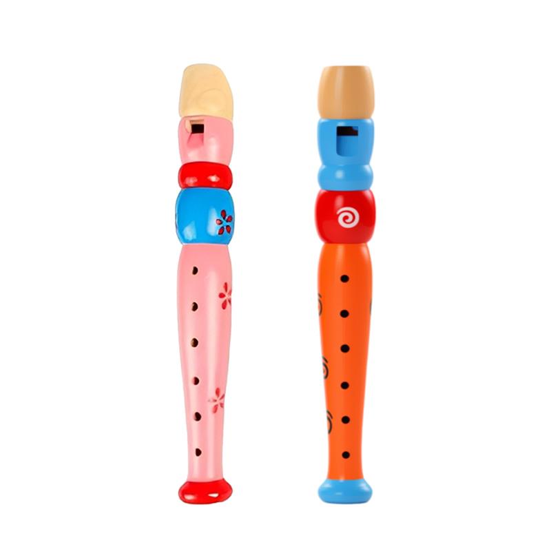 2 шт. 6-дырочная деревянная флейта, красочные детские развивающие музыкальные игрушки, детский музыкальный инструмент, труба, горн, гудок TMZ