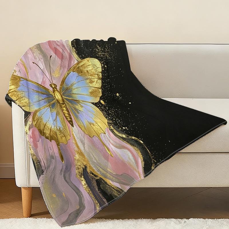 Soft Anti-Pilling Fleece Blanket, Butterfly Design Cozy Warm Throw for Home, Sofa & All Season Festive Gift for Halloween, Christmas