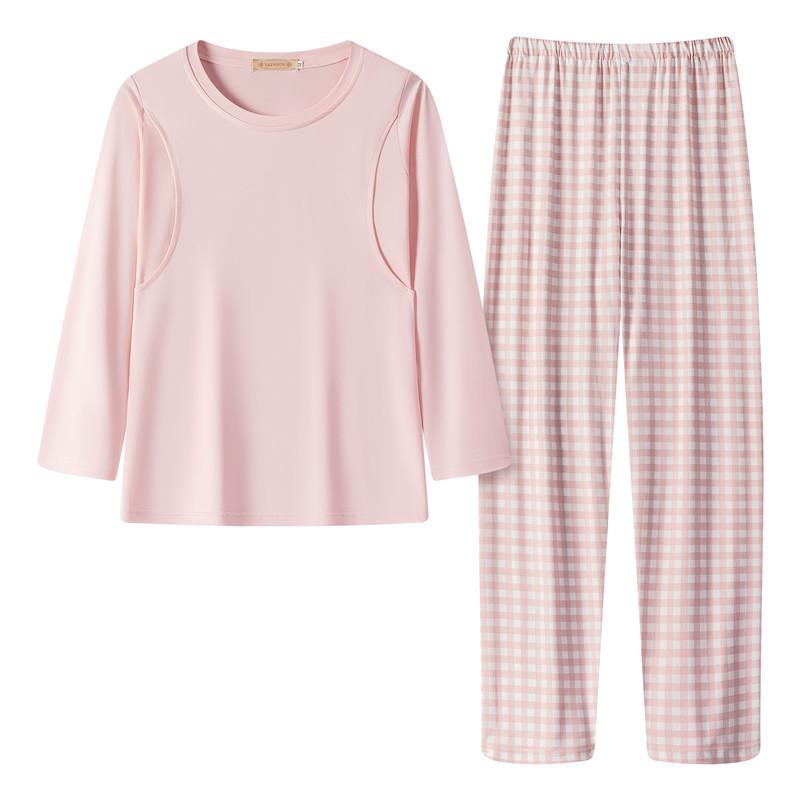 Весенне-осенняя пижама для беременных - Комплект домашней одежды для кормления грудью и послеродового периода