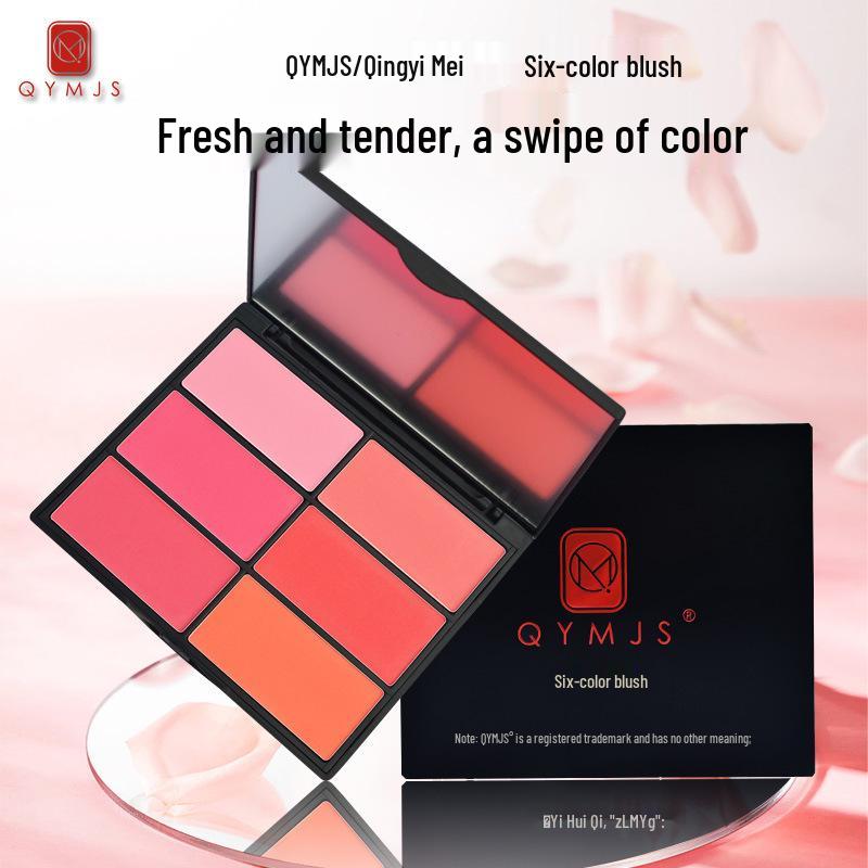 Палитра румян из шести цветов: Большой многотональный румянец для визажистов и студентов - Идеально для студии и сцены.