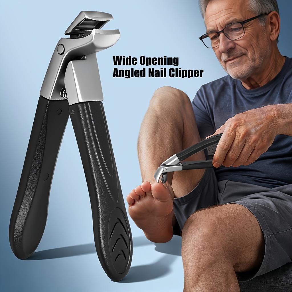 Professional Heavy-Duty Stainless Steel Curved Blade Nail Clipper. With a Large Opening for Thick Nails and Splash-Proof Design