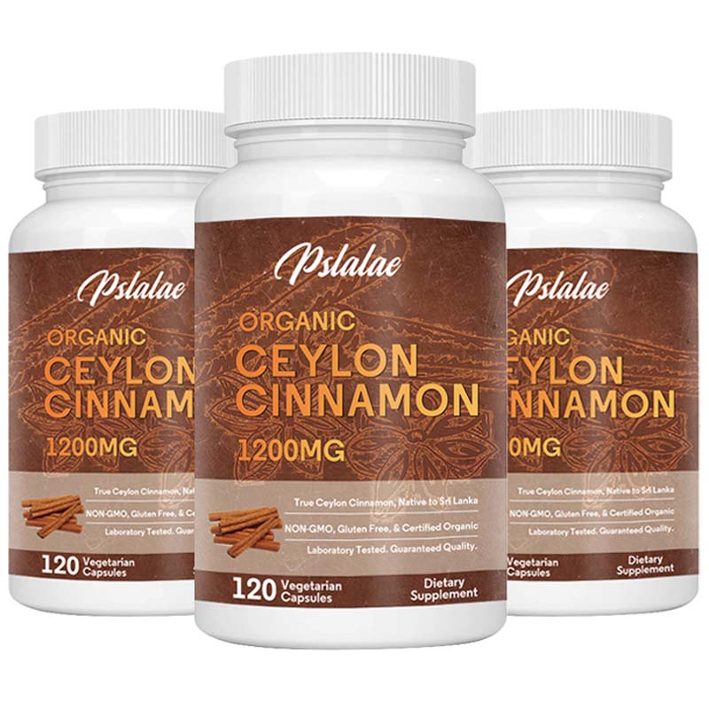 Pslalae - 1200 mg Organic Ceylon Cinnamon - For Blood Sugar, Heart, and Digestive Health