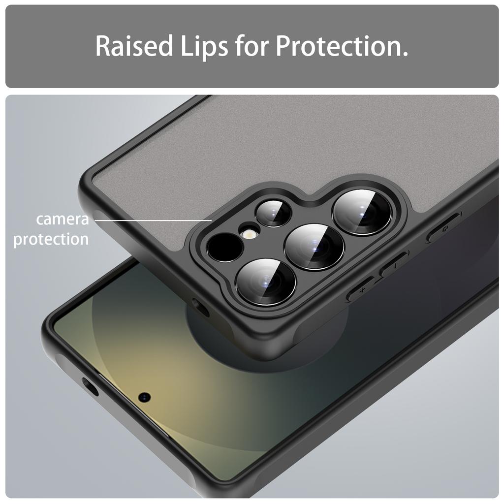 For Samsung Galaxy S25 Ultra Phone Case Drop Proof Airbags Frosted Translucent PC+TPU Back Cover