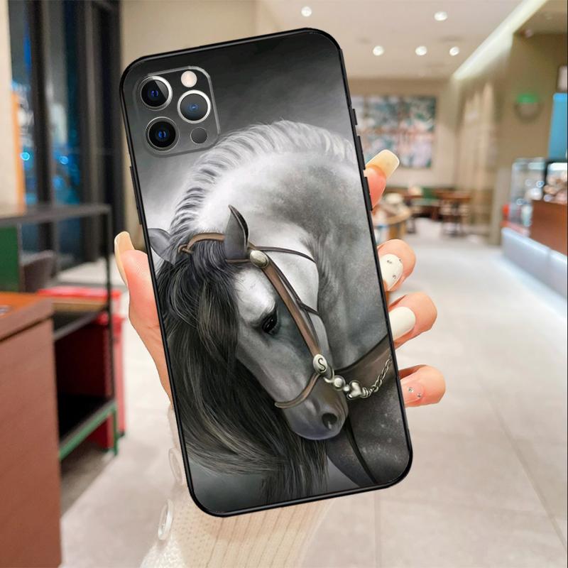 Живопись Величественный Конь Чехол для Телефона Для iPhone 17 16 15 14 13 12 11 Pro Max mini 16 Plus 16e 17 Air Защитный Чехол