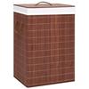 VidaXL Laundry Basket with 2 Sections Brown Bamboo 72 L 320747