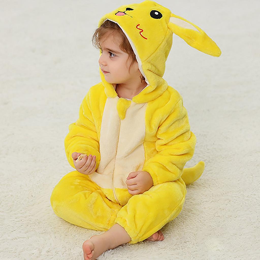 Осенне-зимняя фланелевая одежда для ползания, детские пижамы, детский фланелевый комбинезон с животными