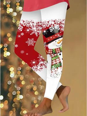Женские рождественские леггинсы для йоги с эластичными принтами, фитнес, бег, спортзал, активные штаны