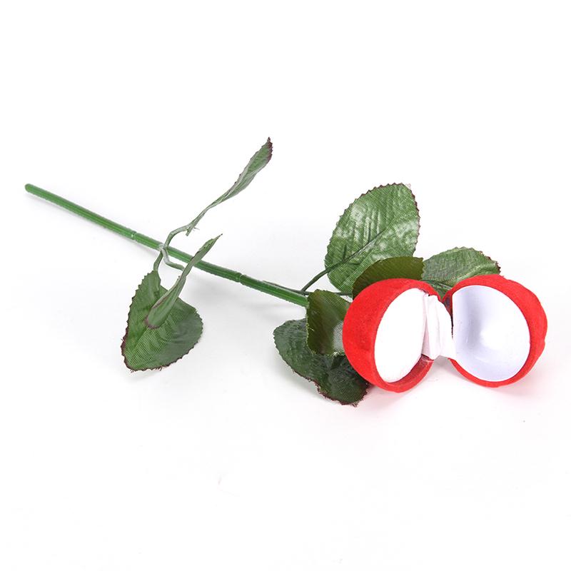 Pop 1Pc Красная роза Цветок бархатная коробка для хранения ювелирных изделий обручальное кольцо коробка