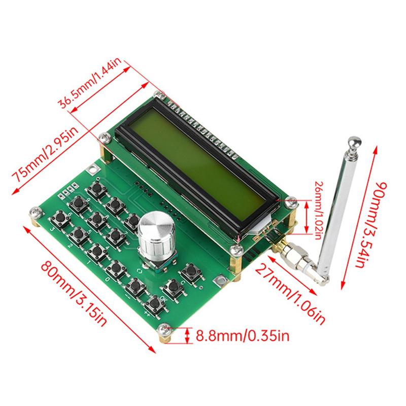 A84X-ADF4351 RF Signal Generator DC 4.5V-5.5V 35Mhz-4400Mhz High Precision Frequency Output 1K/10K/100K/1M Signal Source