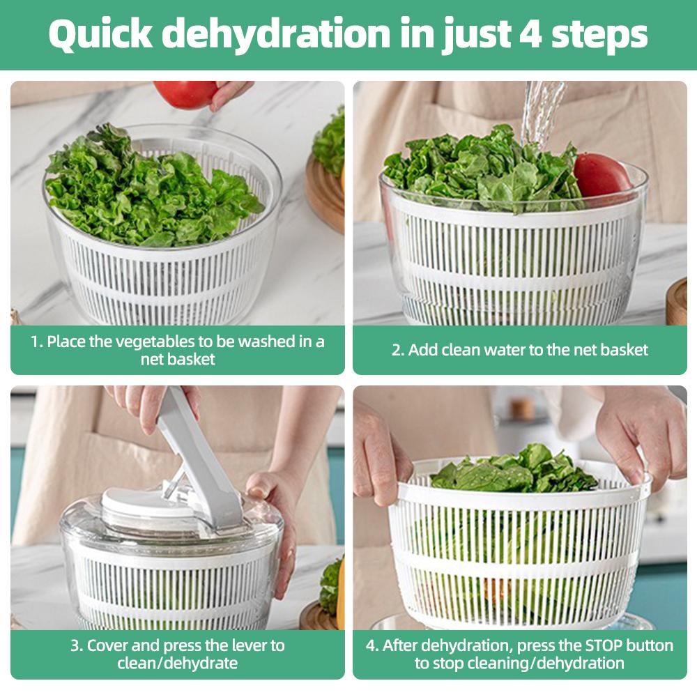 Большой овощной салатник, дуршлаг, дегидратор, многофункциональная машина для мытья овощей и фруктов, сушилка для овощей и салатов, миксер