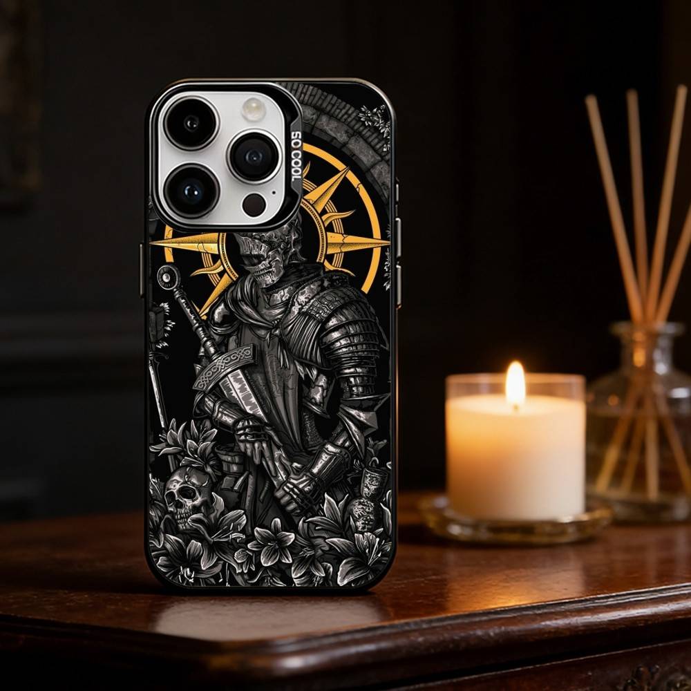 Чехол для телефона D-Dark S-Souls Game Цвет Серебристый Корпус Для IPhone 17 16 15 14 13 12 11 Pro Max Plus
