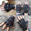 Men Outdoor Driving Motorcycle Biker Fingerless PU Gloves Half Finger Gloves 1 Pair