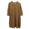 Border Pattern 7 Minutes Sleeve T-shirt One Piece S Women Used