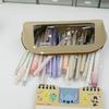 Leather Pencil Case Large Compartment Pencil Bag Water Resistant Clear Pen Pouches Pen Organizers Bag for Student Adult