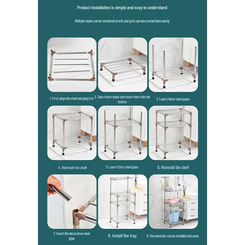 Homeglen Stainless Steel Bathroom Corner Storage Rack