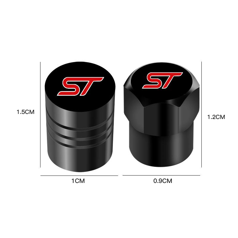 TQ013-4PCS Car Wheel Tire Valve Stem Caps Airtight Cover For Ford ST Line Focus X 2 3 Mondeo Fiesta Kuga MK2 MK3 MK4 Tyre Accessories ROWJ1