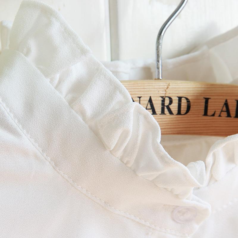 Pleated Ruffle Shirt Collar Fake Collar Women'S Versatile Stand-Up Collar Chiffon Fake Collar Shirt