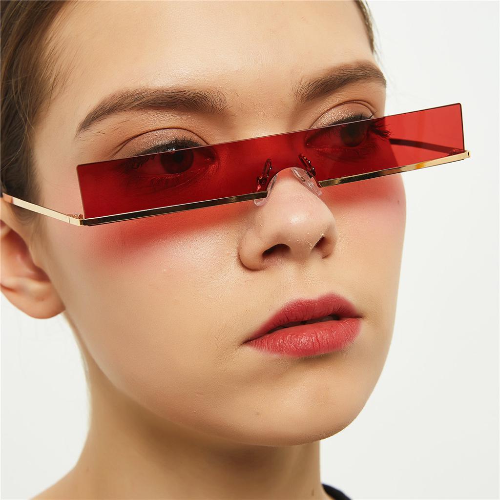 Мужские узкие солнцезащитные очки, женские прямоугольные солнцезащитные очки в полурамке для мужчин, ретро UV400, металлические