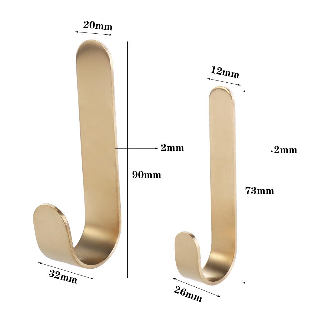 Золотой настенный крючок J-образной формы вешалка для полотенец липкий держатель для ключей для кухни ванной