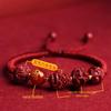 2025 Year of the Snake Cinnabar Zodiac Red String Bracelet - Unisex Benming Year Amulet with Sanhe Liuhe and Buddha Hand Design