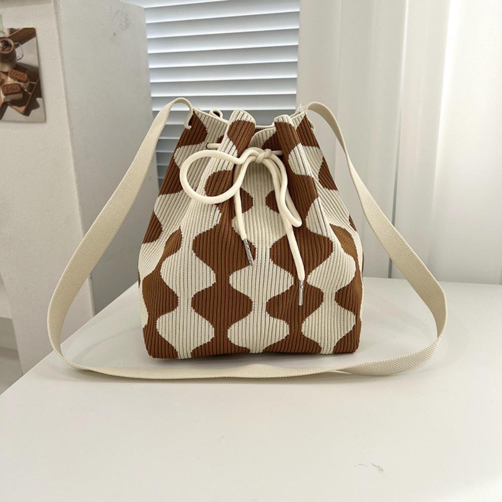 Convenient DIY Handbag Large Capacity Reusable Casual Bag Handmade Open Drawstring Bucket Bag Women