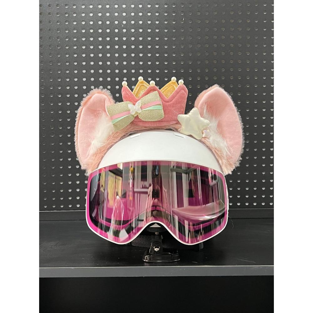 Ski Helmet Cute Decorative Outdoor Sports Helmet Bow Ears Sweet Girl Ornament Cat Ear Helmet Cap