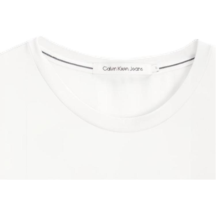 Calvin Klein Минималистичная футболка с принтом, повседневная, однотонная, с круглым вырезом, удобная базовая футболка с коротким рукавом, женские топы, лунно-белый J221165YAF