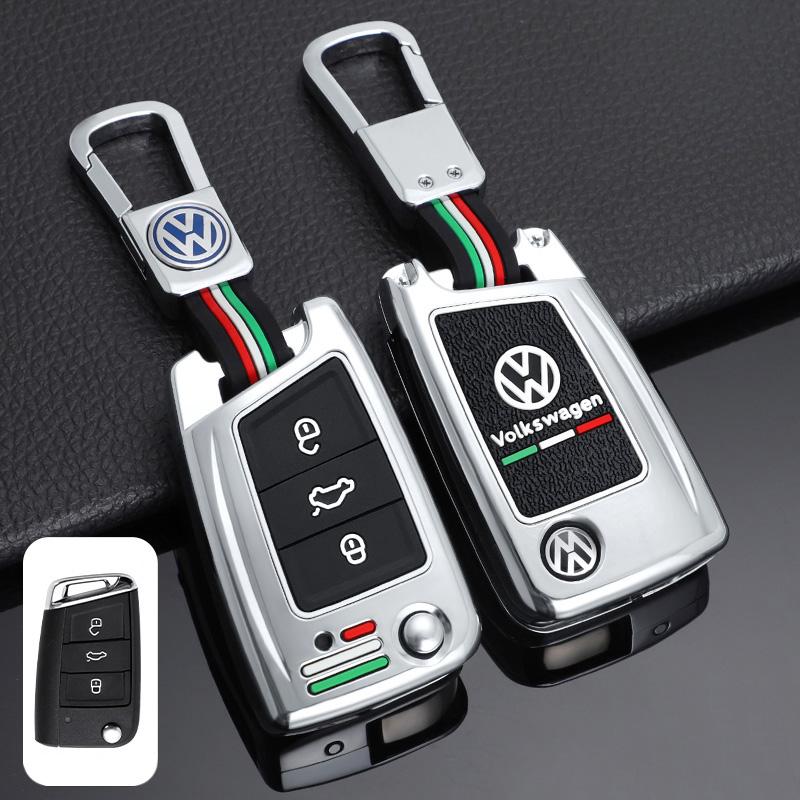 Для VW Цинк-сплав Силиконовый Чехол-брелок для складного ключа автомобиля Полное покрытие Оболочка брелка Для VW Volkswagen Golf 7 MK7 Tiguan MK2 Автомобильный брелок Аксессуар