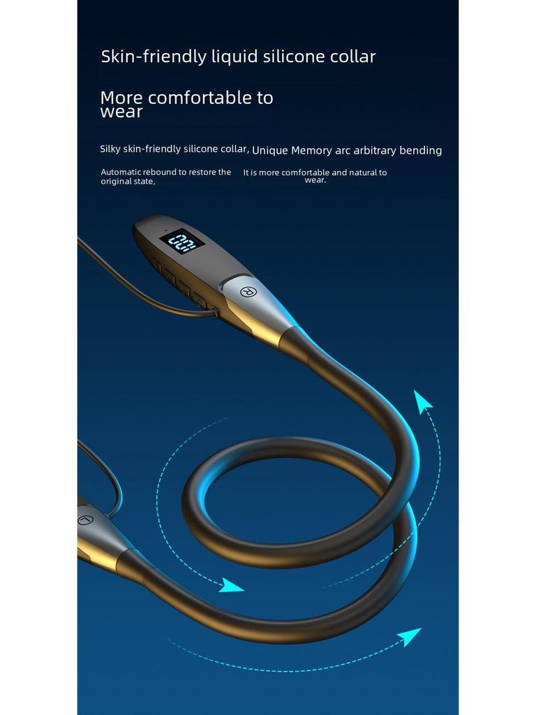 Представляем новые Bluetooth-наушники с шейным ободом: с мощной батареей, цифровым дисплеем, спортивным дизайном и слотом для карт.