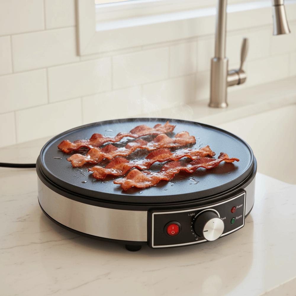 Aluminum Electric Crepe Maker Round Electric Grilling Pan Electric Pancake Machine Breakfast