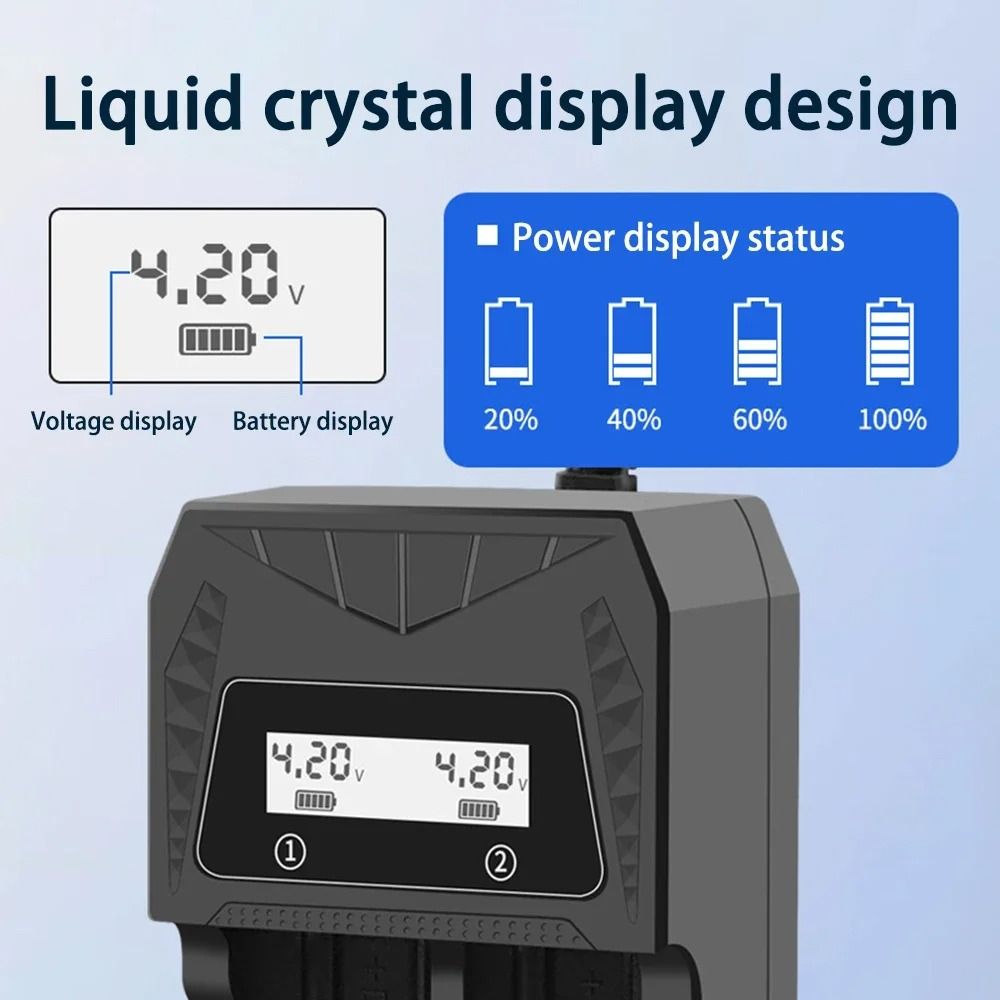 Intelligent LCD Lithium Battery Charger Fast Charging Battery Adapter Battery Charging Base