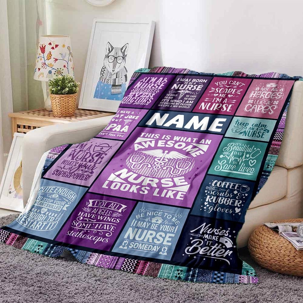 Awesome Nurse Quotes And Sayings Lightweight Blanket Customize Text Comfortable Texture Suitable For Sofa Couch Office Bed Picnics For All Occasions