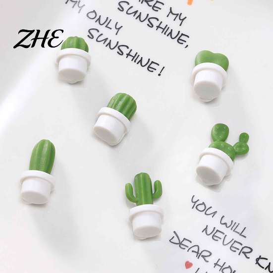 Metal Cabinet Magnets 6Pcs Potted Cactus Refrigerator Magnets, Mini Kitchen Fridge Small Magnet Magnet, Memos Notes Photos Holder, Decorative