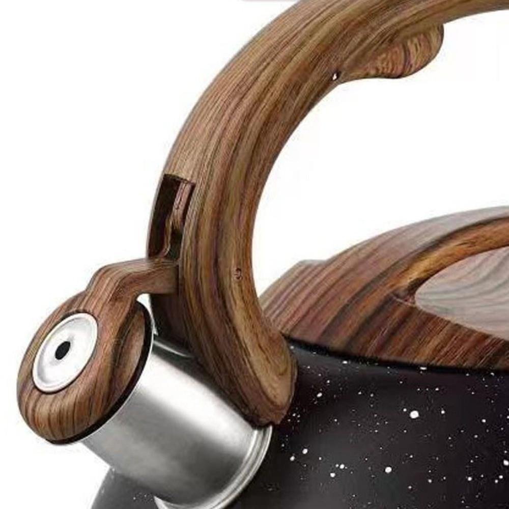 Wooden Handle Whistling Kettle 3L Gas Induction Cooker Kettle Durable Boiling Coffee Pot  Kitchen