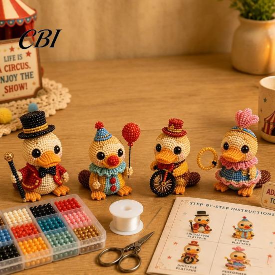 Craft Kit for Adults 3D Beaded Platypus DIY Kit, Tiny Animal Crafting Set, Bead Making Sculpture Adults, Creative Beading Decoration, Birthday