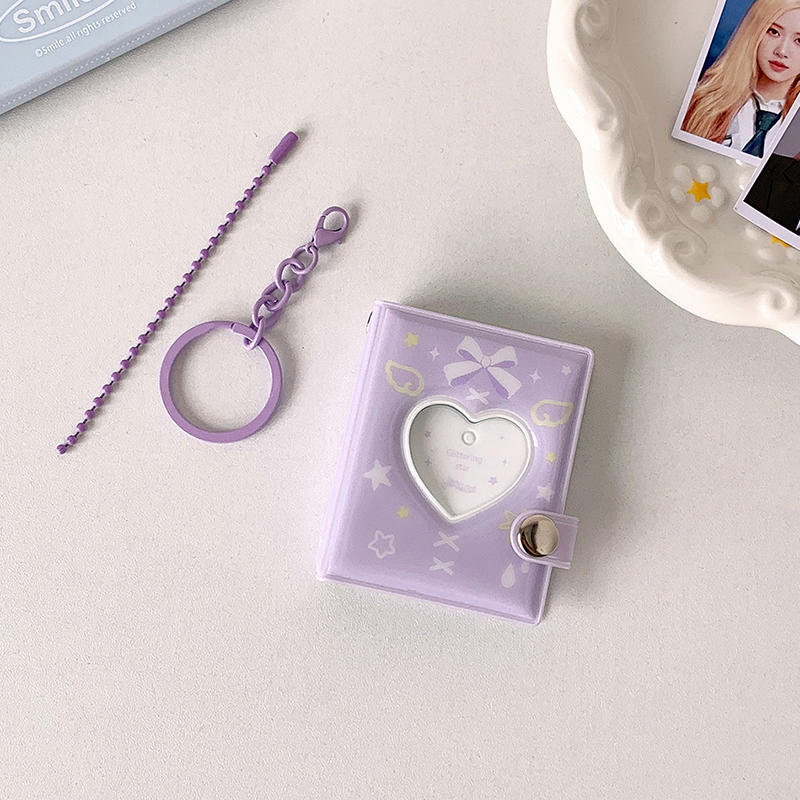 Ins Korean Version Bow Photo Album Student Id Card Storage Book Cute Star Chasing Small Card Display Mini Pendant Book